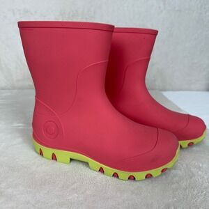 Bogs Kids Waterproof Rain Boots Coral Yellow Size Y3